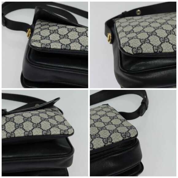 GUCCI GG Supreme Shoulder Bag PVC Navy Gold Auth ep10820 - Picture 14 of 16